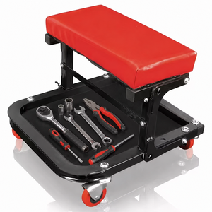 <b>Folding</b> C-Frame Garage Creeper <b>Stool</b> Rolling <b>Stool</b> with Tool Tray 2" Swivel Casters for Garage Automotive Detailing GAPGAR022 - Product Image 1