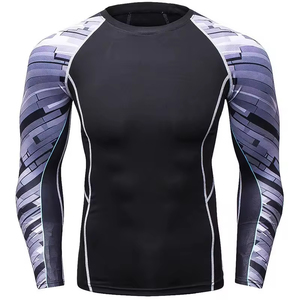Maillot de bain anti-UV pour homme, t-shirt de protection solaire imprimé, vêtement de natation à manches longues, rash guard pour homme - Product Image 5