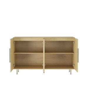 Credenza Moderna in Legno con Ripiani Regolabili, Grande Buffet e Consolle con Finitura Scanalata - Product Image 5