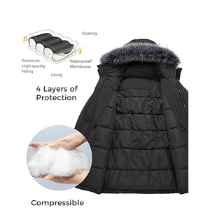 Veste parka à capuche pour homme ELEGANT CORPORATION, respirante, séchage rapide, hiver, longueur normale, col rond, polyester, coton - Product Image 4