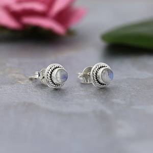 925 Sterling <b>Silver</b> Natural Flashy Labradorite Gemstone <b>Studs</b> Stylish Dainty Fashion Earrings For Women Fashion Jewelry <b>Studs</b> - Product Image 2