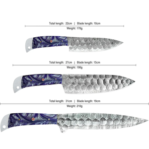 Legacy Blades 5-Piece Damascus Chef <b>Knife</b> <b>Set</b> Resin Handle Handmade Razor <b>Sharp</b> Ambidextrous Damascus Steel <b>Knives</b> - Product Image 2