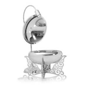 Casserole de luxe en acier inoxydable avec couvercle, poignée décorative en forme d'oiseau, finition martelée, ustensile de cuisine - Product Image 3