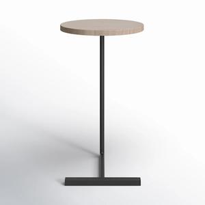 Table d'appoint compacte en forme de C avec plateau rond flottant, structure de support technique et style contemporain pour bars - Product Image 2