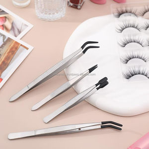 Juego de 4 Pinzas con Revestimiento de PVC de Goma, Pinzas de Punta Recta, Pinzas de Punta Plana de Goma, Pinzas Largas Curvadas para Manualidades, Abalorios y Joyería - Product Image 6