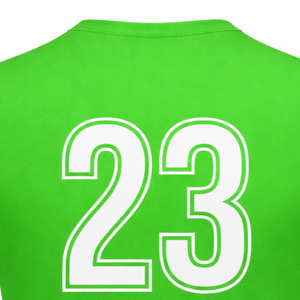 Camiseta de Fútbol Verde Personalizada para Hombre, Manga Corta, Cuello Redondo, 100% Poliéster, Absorbe la Humedad, Número de Equipo 23 Impreso en la Espalda - Product Image 6