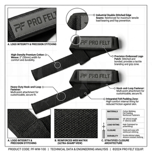 Sangles de levage en coton et polyester pour la gym, avec support de poignet rembourré, réglables pour l'haltérophilie, la force athlétique et les soulevés de terre - Product Image 2