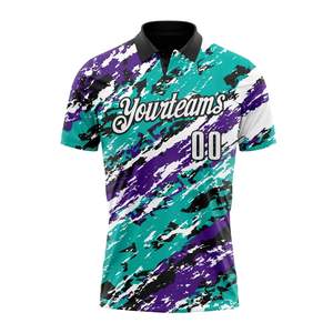 Camisetas de Golf Personalizadas con Sublimación 3D, Transpirables, de Secado Rápido, Manga Corta, Spandex/Poliéster, MOQ Bajo - Product Image 4