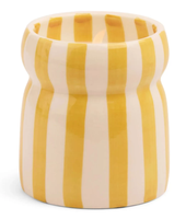 Vases à bougies en céramique personnalisés en gros, pots à bougies rayés