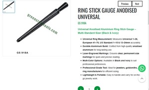 Jauge universelle pour bagues en aluminium anodisé, outil de mesure multi-normes pour bijoux |   Numéro d'article GS-918A - Product Image 3