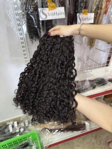 100% Human Hair Extension Unprocessed Double Drawn Vietnamese Virgin Weft Extension Bone Straight 190% Density 52cm <b>Head</b> Size - Product Image 5