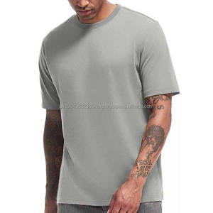 Camisetas de Hombre en Oferta, Todos los Tamaños, Último Diseño, Color Gris Claro, 100% Algodón, Antiarrugas, Transpirables, de Secado Rápido, Tejido de Punto - Product Image 1