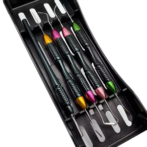Ensemble de 5 spatules pour composites dentaires en acier inoxydable, manuelles, avec poignée ergonomique, certifiées CE, kit artistique, restauration - Product Image 3
