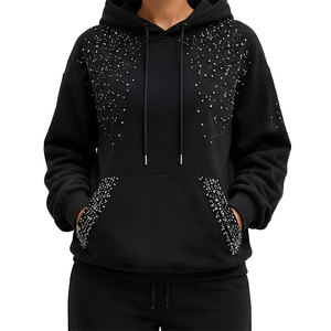 Service OEM, best-sellers, design haut de gamme, sweats à capuche pour femmes avec strass, basiques, légers et confortables - Product Image 1