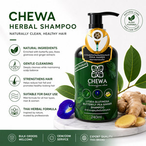 Chewa 240ml Shampooing capillaire aux herbes unisexe, réduit la chute des cheveux, renforce les racines, concentré, extrait de fleur de pois papillon, gingembre - Product Image 3