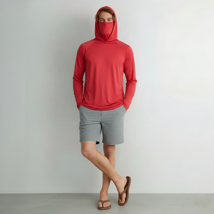 Hoodie de pêche unisexe à manches longues, couleur turquoise, UPF 50, anti-UV, séchage rapide, couleur unie, pull-over, 100% polyester, vêtements d'extérieur - Product Image 3