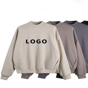 Sudadera Unisex de Cuello Redondo Gris Claro para Otoño, Mezcla de Poliéster/Algodón, Corte Regular Informal, Lisa, Anti-Pilling, de Secado Rápido - Product Image 2