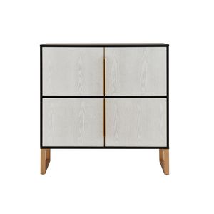 Credenza a Quattro Ante da 42 Pollici con Base in Metallo e Maniglie, per Cucina o Soggiorno - Product Image 3