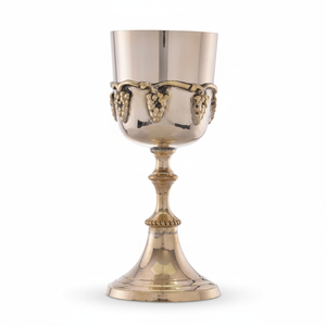 Elegant Silver-Plated Brass Goblet | Premium Golden Finish Chalice | Stylish Decorative Tableware for Home & Gifting Collection - Product Image 1