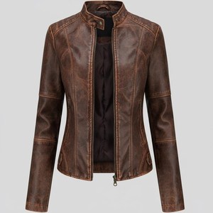 Chaqueta de cuero para mujer, prenda exterior de invierno, diseñada para brindar comodidad, chaqueta de cuero para mujer, moda de invierno, ropa informal moderna. - Product Image 1