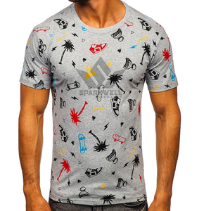 Men's Gray Skateboard Palm <b>Tree</b> Graphic T-Shirt Short Sleeve O-Neck 100% Cotton Jersey <b>Slim</b> Fit Casual Printed Tee - Product Image 1