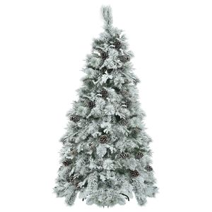 La neve di abete rosso Pre-illuminato di 6 piedi accorrevano l'albero di Natale 403 punte dei rami 250 luci a LED multicolore pigne 11 modalità di vacanza - Product Image 6