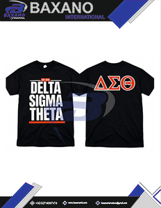 เดลต้า |   ซิกมา |   เสื้อยืดสีดำ Theta Sorority EST 1913 ดีไซน์ตัวอักษรกรีกสีแดงเข้ม ผ้าฝ้าย 100% ระบายอากาศได้ดี DST Sorority - Product Image 6