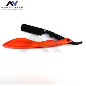 Rasoirs droits de barbier avec manche en acier, rasoir professionnel classique pour le rasage, outil de toilettage de la barbe manuel, manche en bois pour usage domestique - Product Image 4