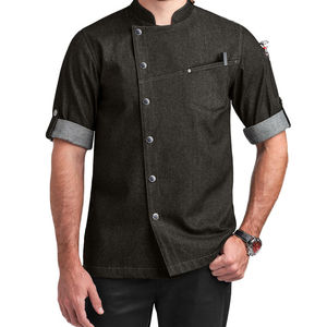 Veste de chef personnalisée pour homme, chemise de cuisinier en polycoton, veste à double boutonnage, manches courtes, uniforme de chef - Product Image 4