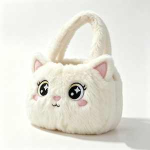 Bolso de Mano Tipo Cubo de Felpa Suave con Ojos de Estrella Bordados y Cara Blanca, Tamaño Ajustable (11-30CM), Unisex, para Fiestas - Product Image 2