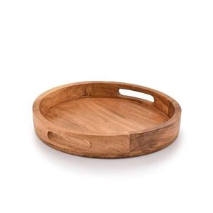 Durable wooden serving <b>tray</b> with handles perfect for serving meals <b>snacks</b> beverages breakfast kitchen dining home decor - Product Image 2
