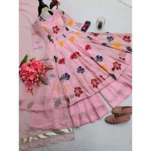 Conjunto de Vestido de Fiesta Elegante para Mujer, Talla L, Color Rosa, con Hermoso Pantalón y Dupatta, Diseño Sai Creation - Product Image 4