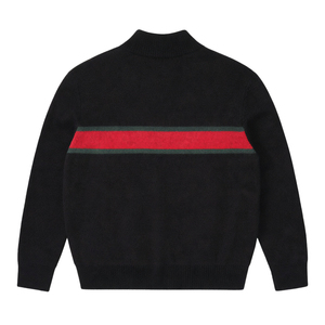 Cardigan en laine et acrylique noir pour homme, col zippé, motif géométrique, tricot épais anti-boulochage, vêtement d'hiver - Product Image 2