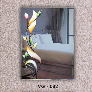 Espejo de Diseño con Motivo Floral Impresionante, con Ranura en V, Decoración Artística sin Marco para Montar en la Pared, para Cualquier Espacio Interior - Product Image 3