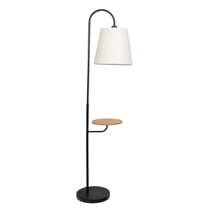 Lampada da Terra in Legno Seoul Black con Interruttore Rotante e Base in Metallo, Design Premium per Arredamento Casa - Product Image 1