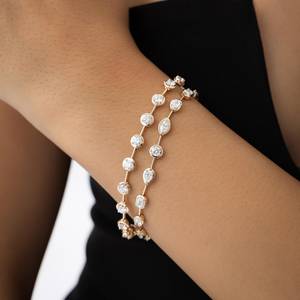 Bracelet tennis en diamants multi-formes cultivés en laboratoire, or massif 14 carats, pour femme, bijoux raffinés, cadeau romantique pour les partenaires - Product Image 3