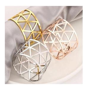 Porte-serviettes géométrique de luxe en acier inoxydable doré, décoration de table moderne pour mariage et hôtel, durable, écologique, vente en gros - Product Image 4