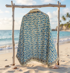 Paréos et foulards en coton imprimé à la main style bohème, légers, pour l'été, la plage, ethniques, vente en gros - Product Image 5