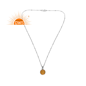 Best Quality Oxidized Sterling Silver Natural Yellow <b>Opal</b> Gemstone <b>Pendant</b> <b>Necklace</b> Custom Jewelry Manufacturer - Product Image 3