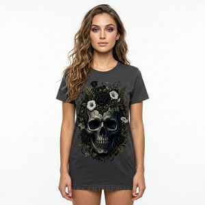 Camiseta Gráfica Verde Militar para Mujer, Personalizada con Estampado de Soldado Zombi, Estilo Militar, Ropa Urbana, Top Vintage Lavado, Fabricante de Prendas - Product Image 6