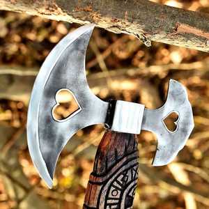 Hacha Vikinga Personalizada de Grado Industrial Hecha a Mano, Forjada en Acero al Carbono, Regalo para Padrinos de Boda, Hacha Vikinga con Hoja de Acero al Carbono y Cuero - Product Image 4