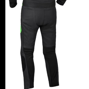 Combinaison de course moto homme noire et verte, manches longues, en cuir respirant, toutes saisons, style adulte, vêtements de moto - Product Image 3