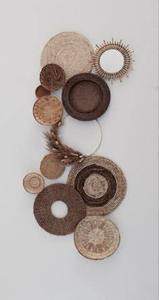 Decorative Seagrass Bohemian Round <b>Wall</b> Hanging Abstract Pattern Washable Living Room Home Decor - Product Image 1