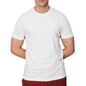 Camiseta Blanca de Manga Corta para Hombre, con Logotipo de Ala en Relieve, Corte Regular, Cuello Redondo, Informal, de Algodón - Product Image 1