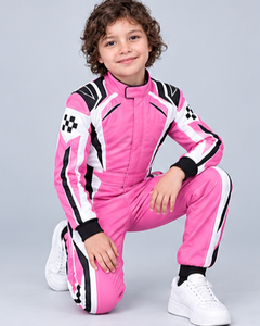 Mono de Carreras de Automovilismo de una Pieza con Bloques de Color Rosa, Manga Larga, para Karting - Product Image 6