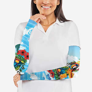 Manguitos Refrigerantes de Manga Larga Estampados UPF50+ para Verano, Unisex, Diseño de Loro Tropical, de Seda Helada con Transferencia por Sublimación - Product Image 2