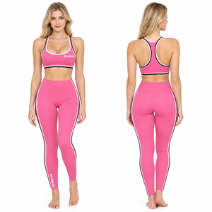 Ensemble de yoga 2 pièces pour femme : soutien-gorge dos nageur et leggings longs respirants pour la gym et l'entraînement – Ensemble 2 pièces en coton et polyester - Product Image 2