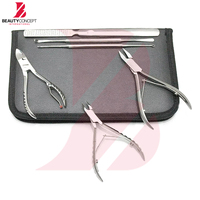 Nuevo Set de Instrumentos de Podología de Acero Inoxidable con Hoja Curva, 7 Piezas, Herramientas para el Cuidado de los Pies, Estuche de Cuero PU, Profesional, Quirúrgico
