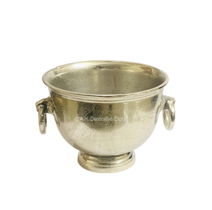 Modern Silver-Finished Metal Champagne Bowl <b>Large</b> Decorative Pedestal Dish for Weddings Events and Luxury Dining Room Accent - Product Image 5