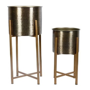 Macetas Metálicas de Lujo con Soporte, Elegantes Macetas Decorativas para Interiores, Hogar y Jardín - Product Image 2